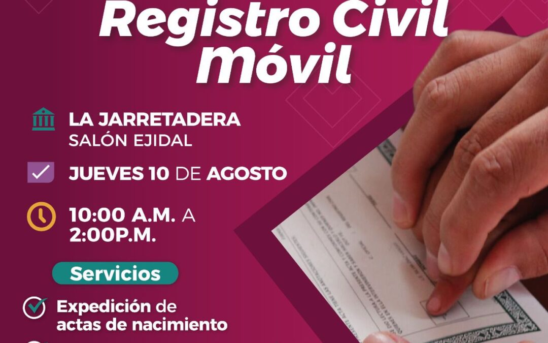 Campaña de Registro Civil acerca sus servicios a La Jarretadera