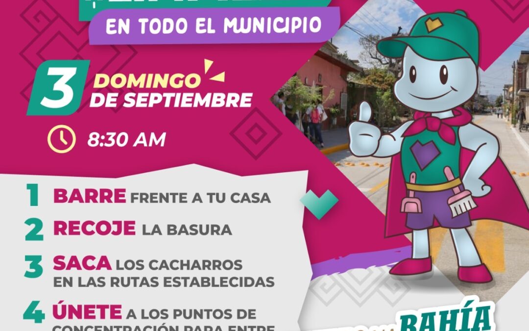 Este domingo todo el municipio estará Poniendo a la Bahía Bonita y Limpia