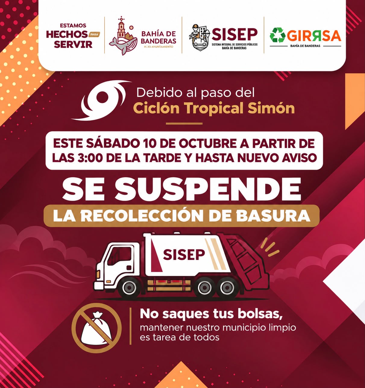 Se suspende la recolección de basura en Bahía de Banderas