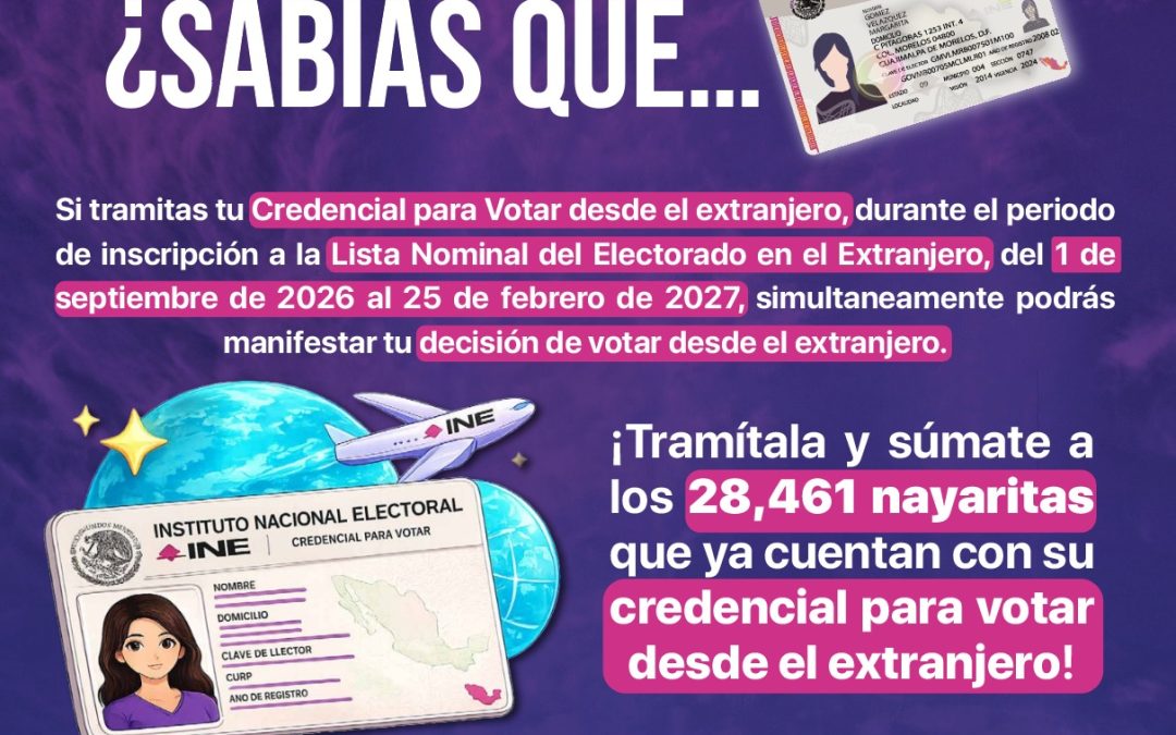 ¡Nayarita residente en el extranjero, en 2027 tu voto cuenta!